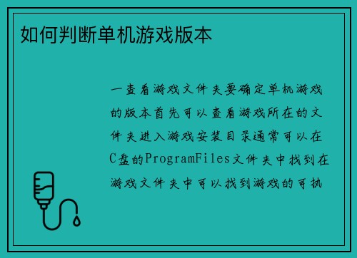 如何判断单机游戏版本
